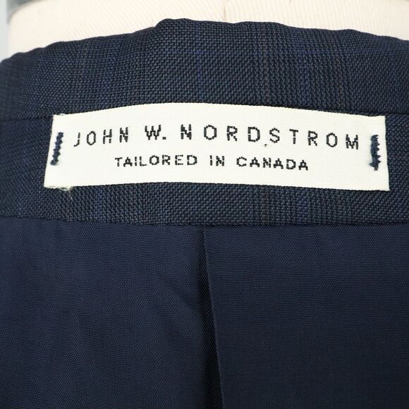 John W Nordstrom Sport Coat Mens 44R Blue Plaid Jacket Wool Reda Super 120s - Picture 15 of 16
